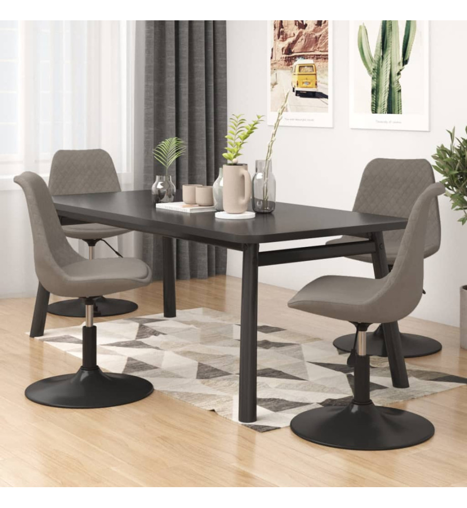 Chaises à dîner pivotantes 4 pcs Gris clair Velours