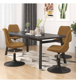 Chaises à dîner pivotantes 4 pcs Marron Velours