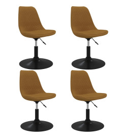 Chaises à dîner pivotantes 4 pcs Marron Velours