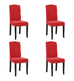 Chaises à manger lot de 4 Rouge bordeaux Velours