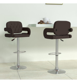 Tabourets de bar lot de 2 marron similicuir