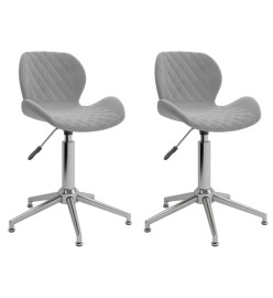 Chaises pivotantes à manger lot de 2 gris clair velours