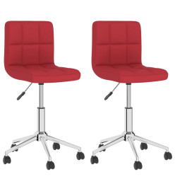 Chaises pivotantes à manger lot de 2 Rouge bordeaux Tissu