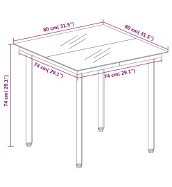 Ensemble de salle à manger de jardin 5 pcs Gris clair