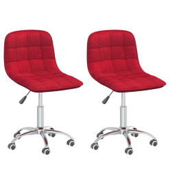 Chaises pivotantes à manger lot de 2 Rouge bordeaux Tissu