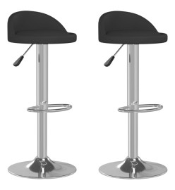 Tabourets de bar lot de 2 noir similicuir