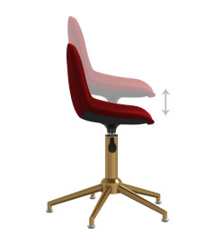 Chaises pivotantes salle à manger 2 pcs Rouge bordeaux Velours