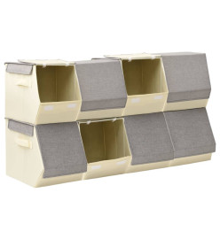 Boîtes de rangement empilables avec couvercle 8 pcs Tissu