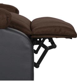 Fauteuil de massage marron foncé similicuir et tissu