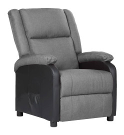 Fauteuil inclinable Gris clair Similicuir et tissu