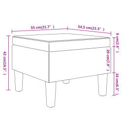 Tabouret avec pieds en bois Marron foncé Tissu