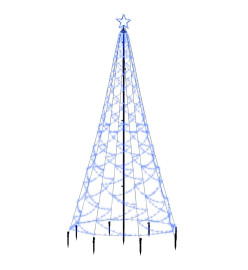 Arbre de Noël avec poteau en métal 500 LED bleues 3 m