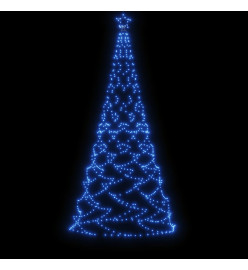 Arbre de Noël avec poteau en métal 500 LED bleues 3 m