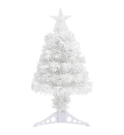 Arbre de Noël artificiel pré-éclairé blanc 64 cm fibre optique