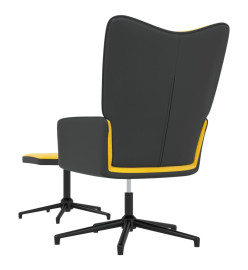 Chaise de détente et repose-pied Jaune moutarde Velours et PVC