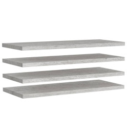 Étagères murales flottantes 4 pcs Gris béton 90x23,5x3,8cm MDF