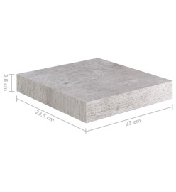 Étagère murale flottante gris béton 23x23,5x3,8 cm MDF