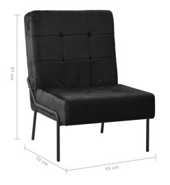 Chaise de relaxation 65x79x87 cm Noir Velours