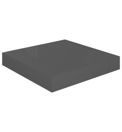 Étagère murale flottante Gris brillant 23x23,5x3,8 cm MDF