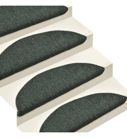 Tapis d'escalier autocollants 15 pcs Vert 56x17x3 cm Aiguilleté