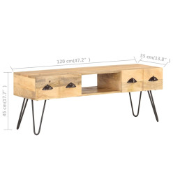 Meuble TV 120x35x45 cm Bois solide de manguier