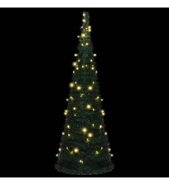 Sapin de Noël artificiel pré-éclairé avec guirlandes vert 180cm