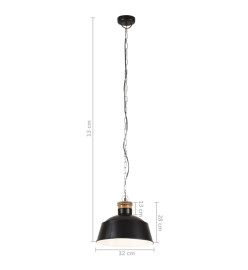 Lampe suspendue industrielle 32 cm Noir E27