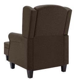 Fauteuil avec repose-pied Marron Tissu