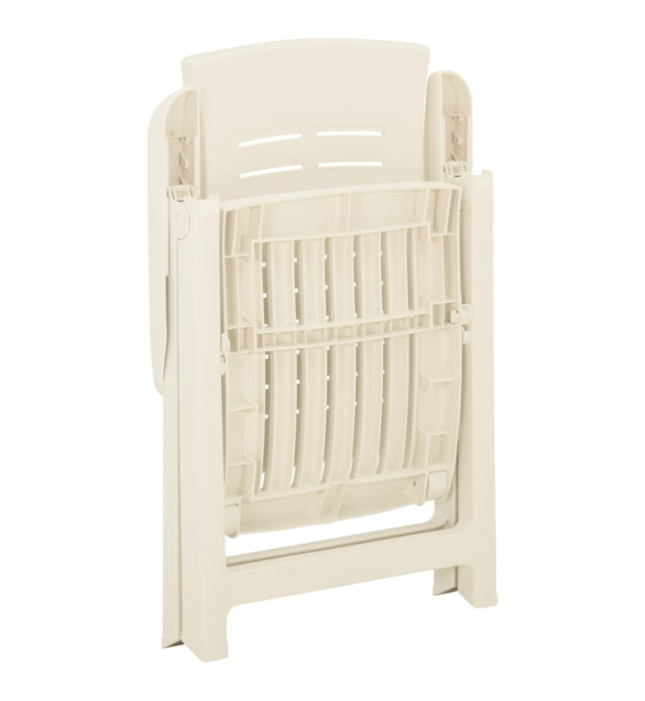 Chaises inclinables de jardin 2 pcs Plastique Blanc Chaises inclinables de jardin 2 pcs Plastique Blanc