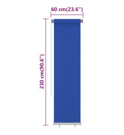 Store roulant d'extérieur 60x230 cm Bleu PEHD