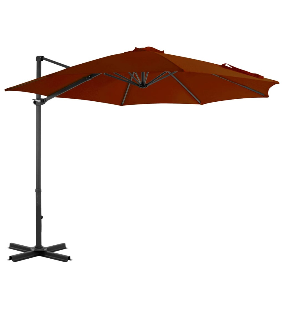 Parasol déporté avec mât en aluminium Terre cuite 300 cm