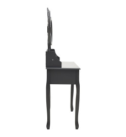 Coiffeuse avec tabouret et miroir pliable en 3 Gris