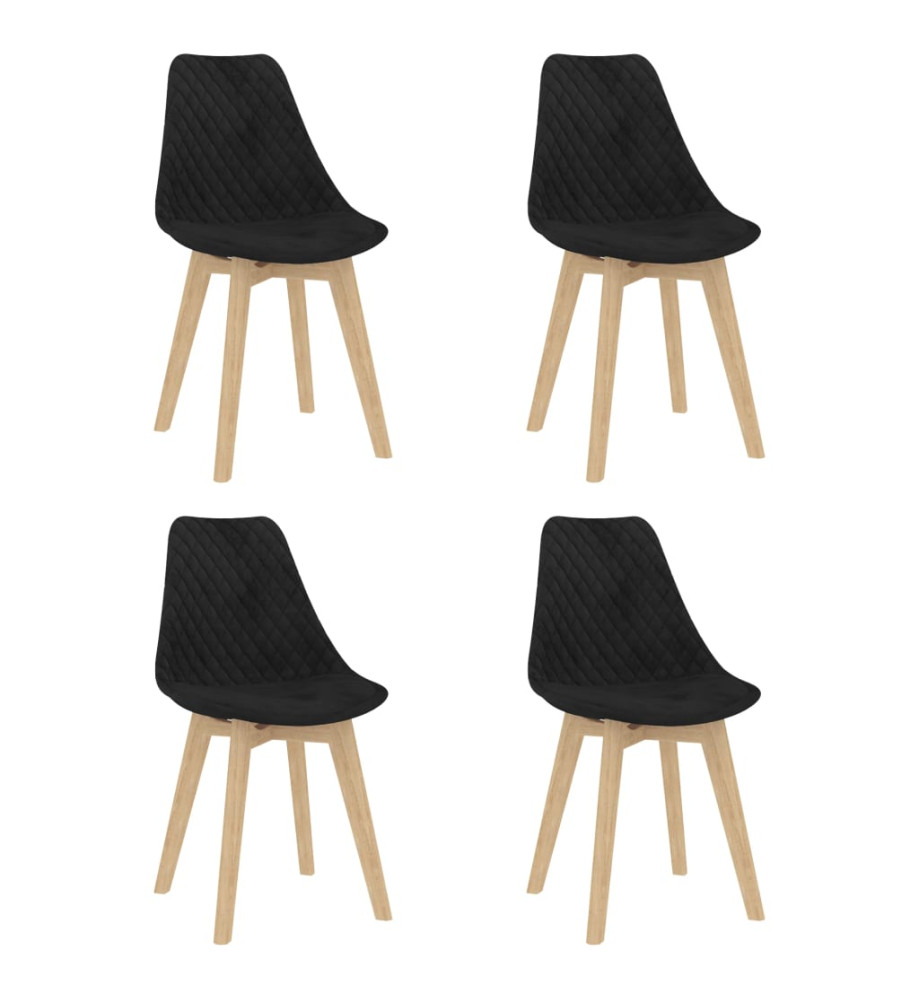 Chaises à manger lot de 4 noir velours