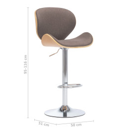 Tabouret de bar Taupe Tissu