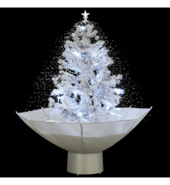 Arbre de Noël neigeux avec base de parapluie Blanc 75 cm