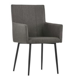 Chaises à manger avec accoudoirs lot de 2 taupe tissu