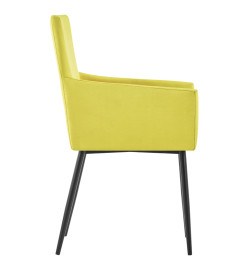 Chaises à manger avec accoudoirs lot de 6 jaune tissu