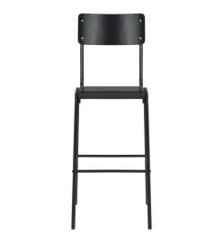 Mobilier de bar 3 pcs Acier Noir