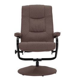 Fauteuil inclinable avec repose-pied Marron Tissu