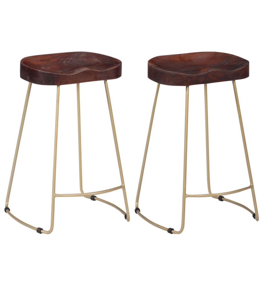 Tabourets de bar Gavin lot de 2 bois de manguier massif