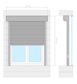Volet roulant aluminium 70x100 cm anthracite