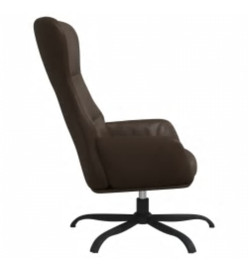 Chaise de relaxation avec tabouret Marron Similicuir