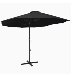 Parasol d'extérieur et poteau en aluminium 460 x 270 cm Noir