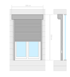 Volet roulant aluminium 100x210 cm blanc