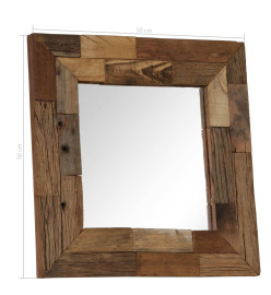 Miroir Bois de récupération massif 50 x 50 cm