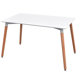 Ensemble de table et chaise à manger 7 pcs Blanc et gris clair