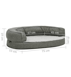 Matelas de lit ergonomique de chien 75x53 cm Polaire Gris