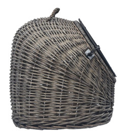 Cage de transport pour chats Gris 45x35x35 cm Saule naturel