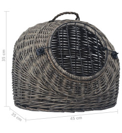 Cage de transport pour chats Gris 45x35x35 cm Saule naturel