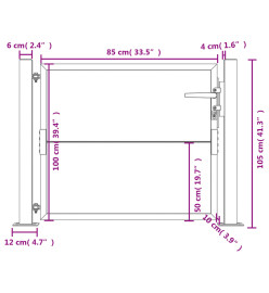 Portail de jardin 105x105 cm acier corten